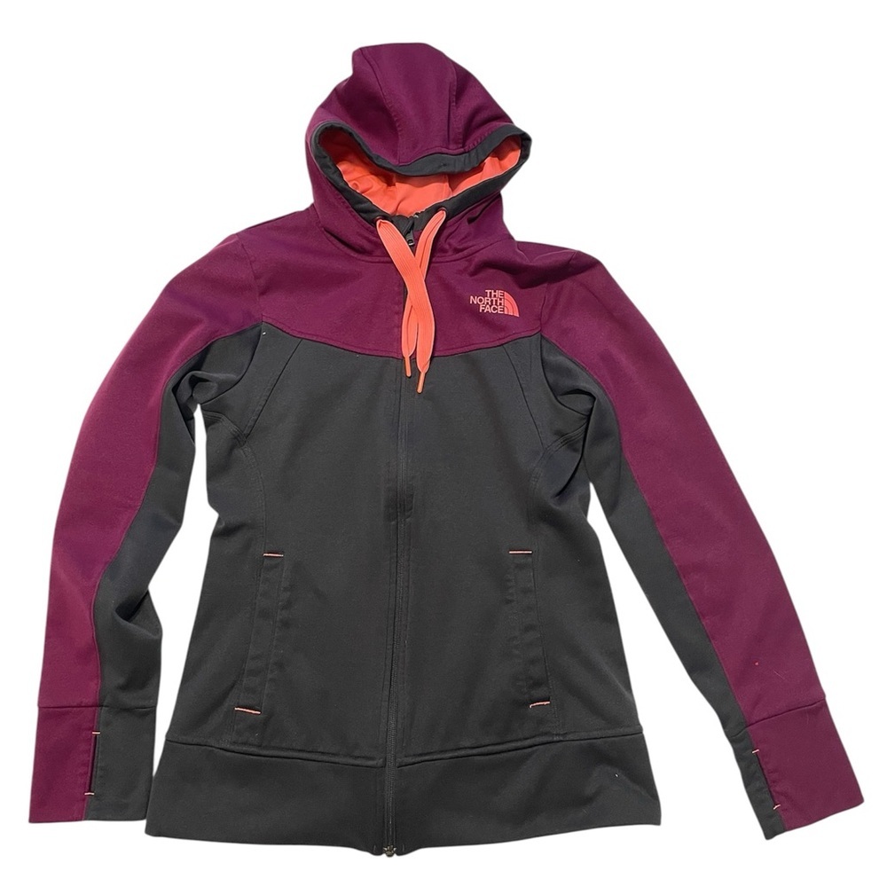 The North Face Hoodie Women's Long Sleeve
Fleece Pink Gray Sweater Jacket Size S